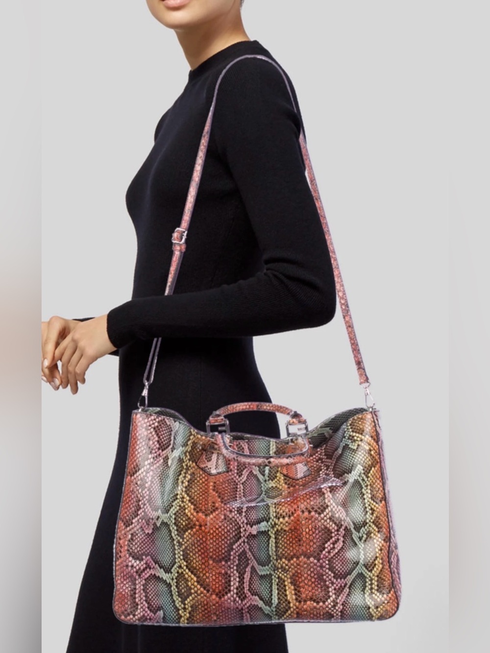 ULTRA RARE - FENDI Twin Python Tote Multicolor Bag - Archival Discontinued! - Picture 3 of 17